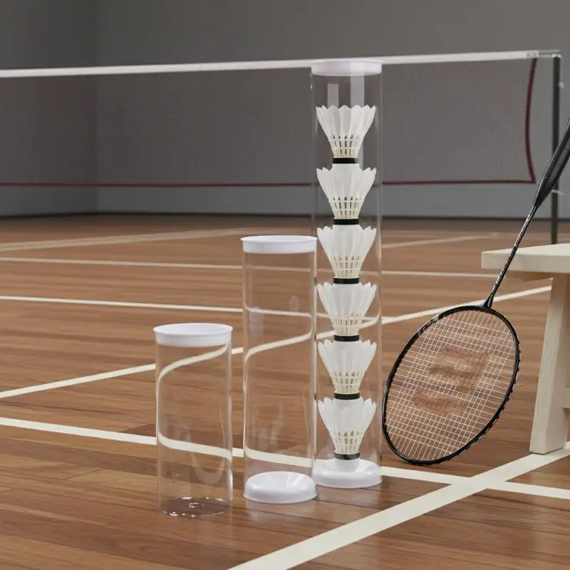 New Transparent Badminton Ball Holder Compact Versatile Acrylic Shuttlecock Storage Tube Organizer For Sports Supplies