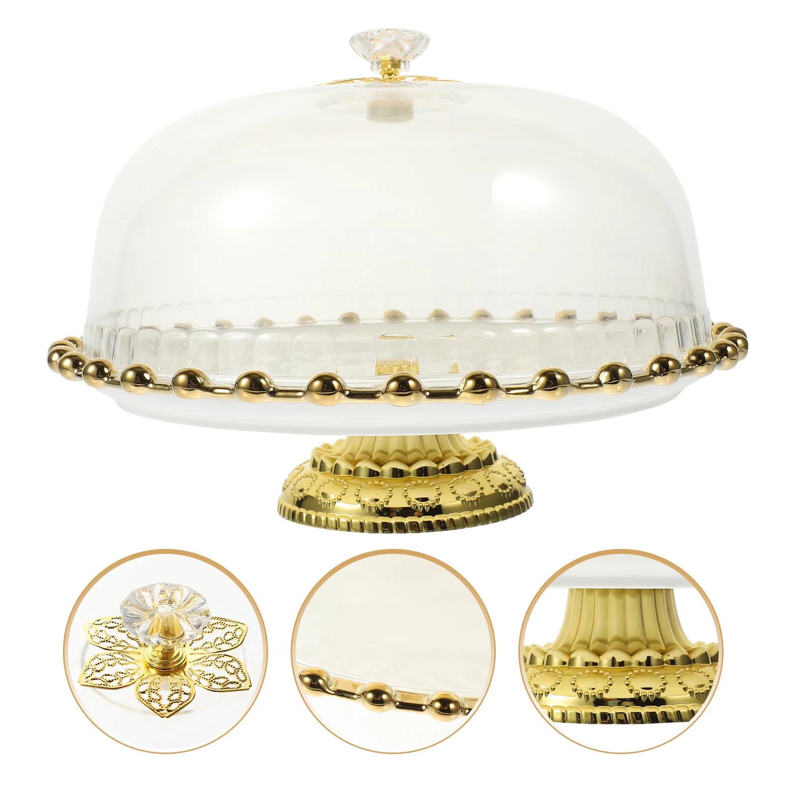 

Elegant Serving Plate Clear Dome Cover Stand Transparent Food Protector Compact Cupcake Tray Hygienic Cake Holder Home