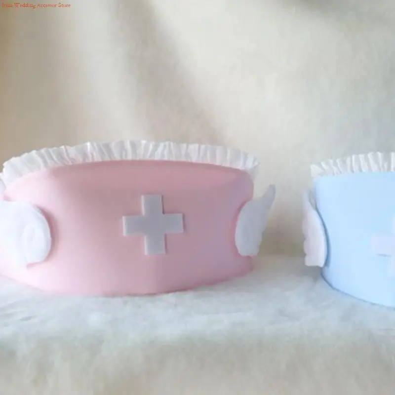 G92Dハロウィーンナース帽子看護師コスチュームアクセサリーコスプレマスカレードナースキャップメイクアップパーティーサプライズ女性のヘッドピース