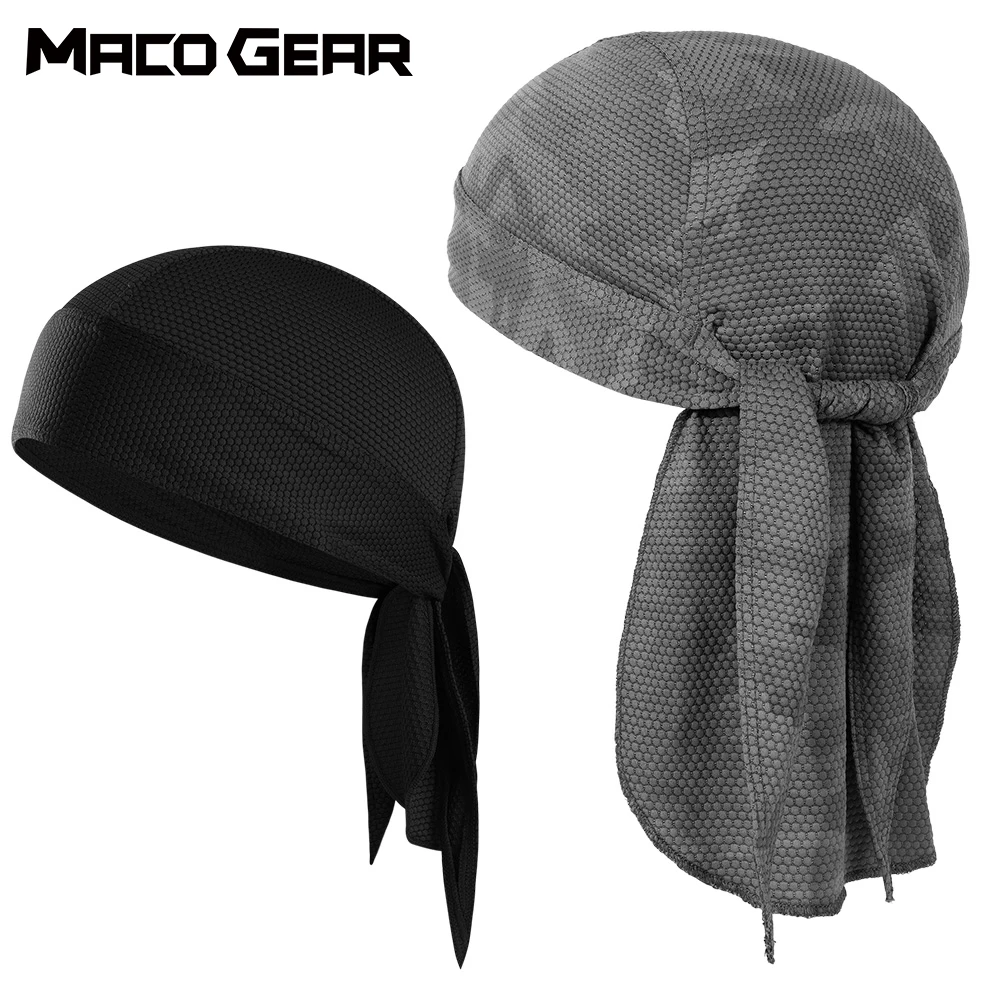 

MACOGEAR Quick-drying Running Cap Breathable Doo Rags Sports Beanies Cycling Hat Durags Motorcycle Helmet Liner Hip Hop Headwrap
