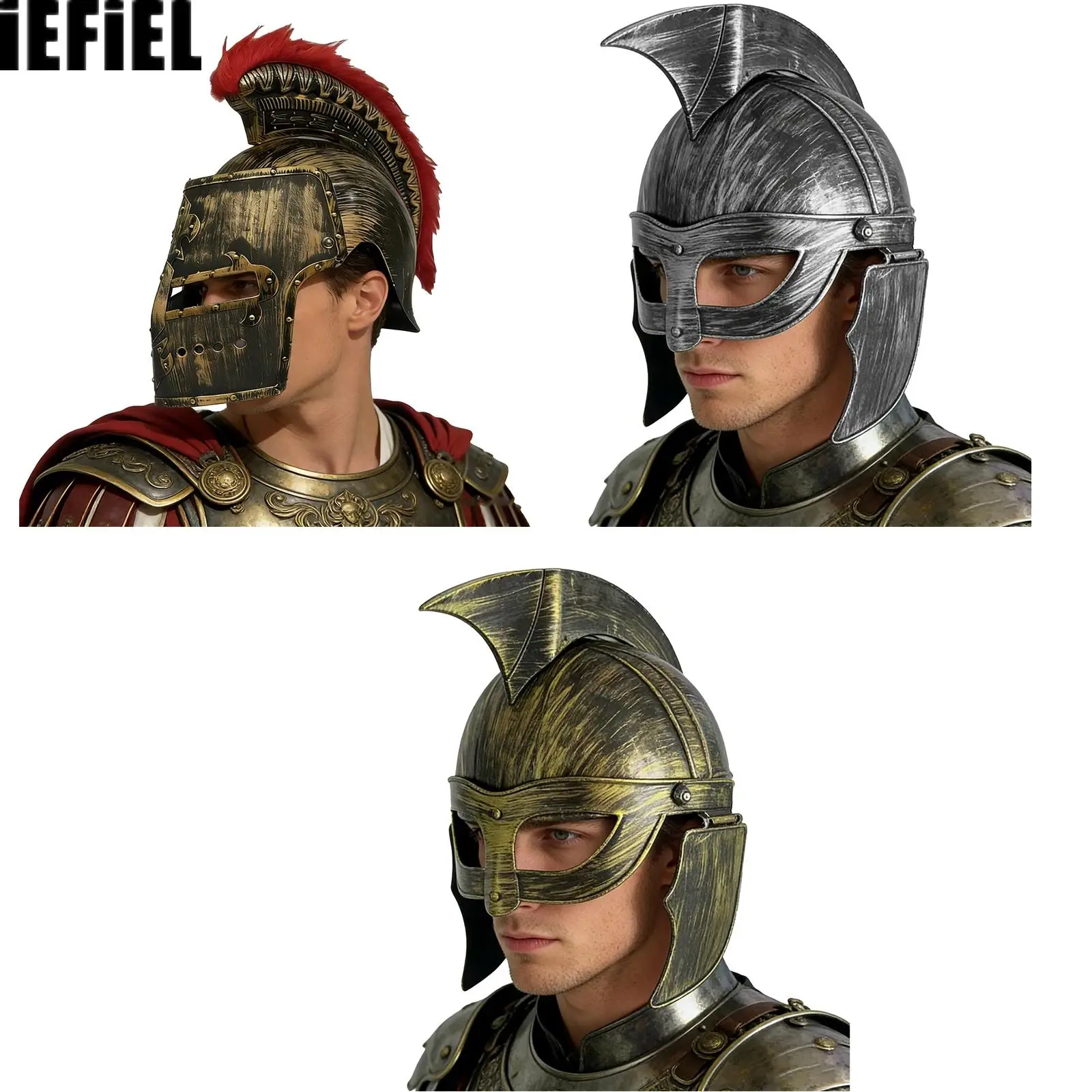 Roman Spartan Warrior Helmet Greek Soldier Medieval Costume Warrior Helmet Headwear for Cosplay Role Play Prop