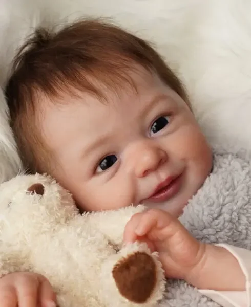 DLS Fornitura limitata personalizzata 20'' Reborn Baby Ava Joy con capelli radicati a mano Bambola già finita Regalo di Natale