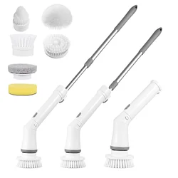 Electric Cleaning Brush Spin Scrubber Handheld Cordless 2 Speeds with Extension Rod for Bathroom Bathtub Toilet Wall Tile Floor