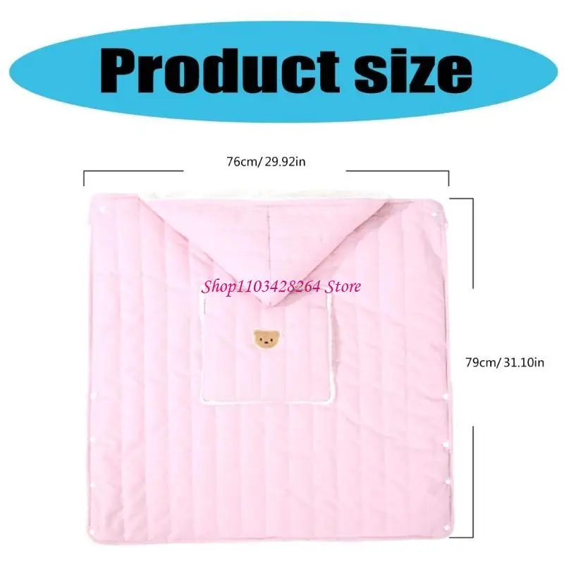 Selimut Strollers Bayi yang nyaman dengan lapisan bulu lembut yang menebal selimut bayi bulu yang besar untuk perlindungan cuaca