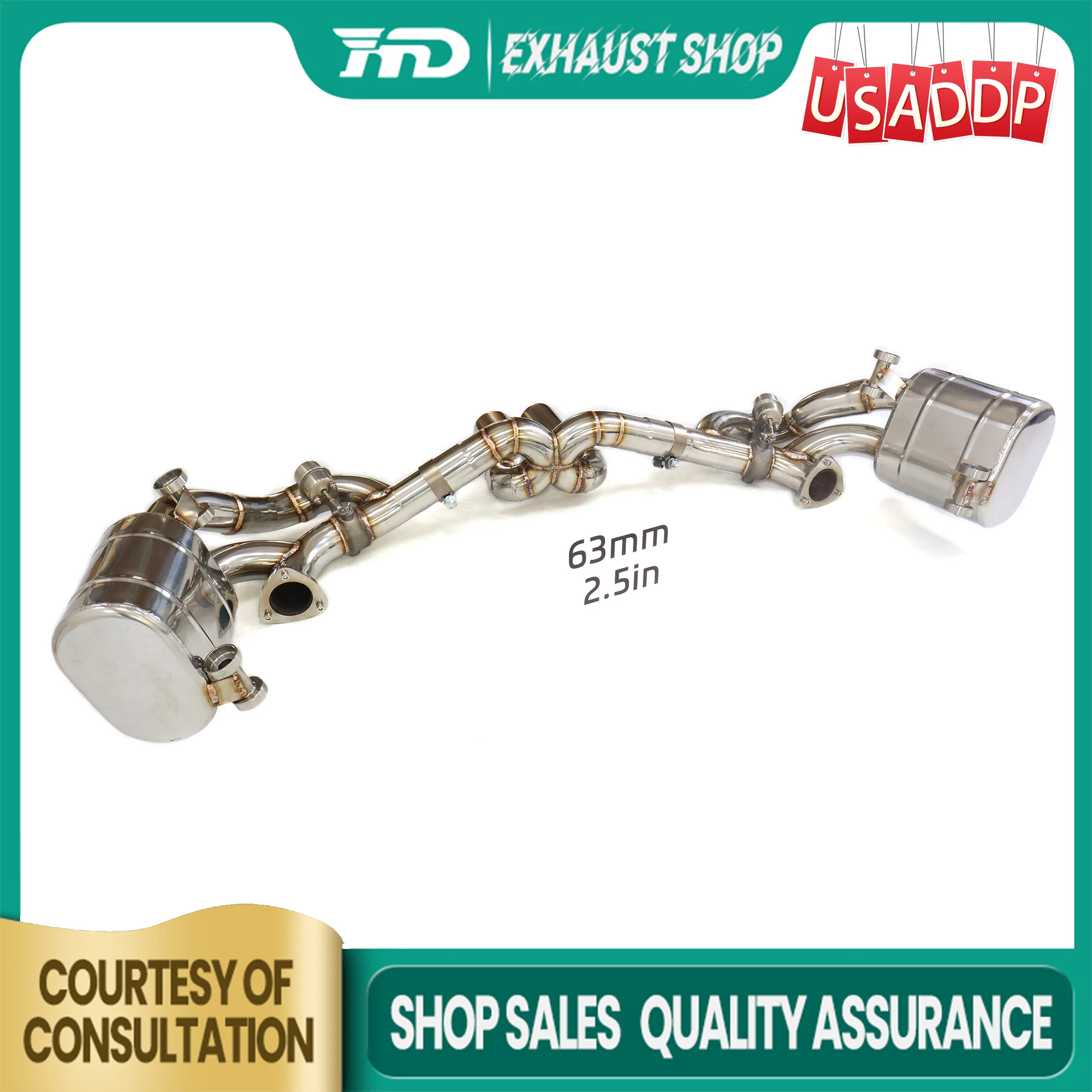 

HMD Exhaust for Porsche 911 997.2 upgrade GT3 Catback SS304 Vacuum valve Easy installation Tips Muffler