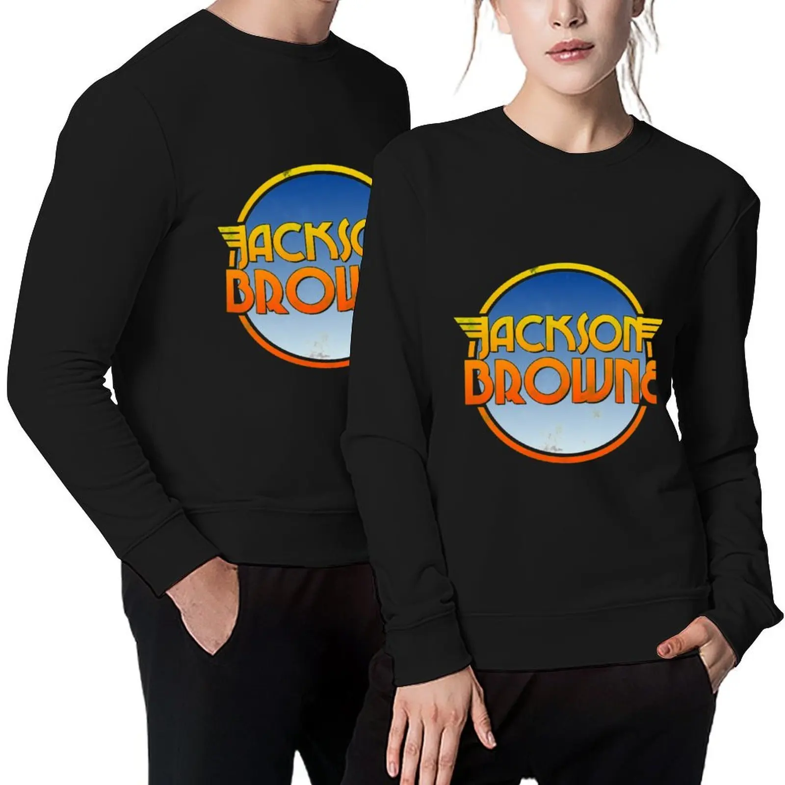 

Jackson Browne 70s Retro Distressed Emblem Tribute Pullover anime clothing men's clothing autumn sweatshirt male