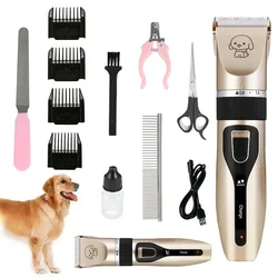 Dog Clipper Dog Hair Clippers Grooming Pet/Cat/Dog Haircut Trimmer Shaver Set Low Noice Pets Cordless Rechargeable Professional