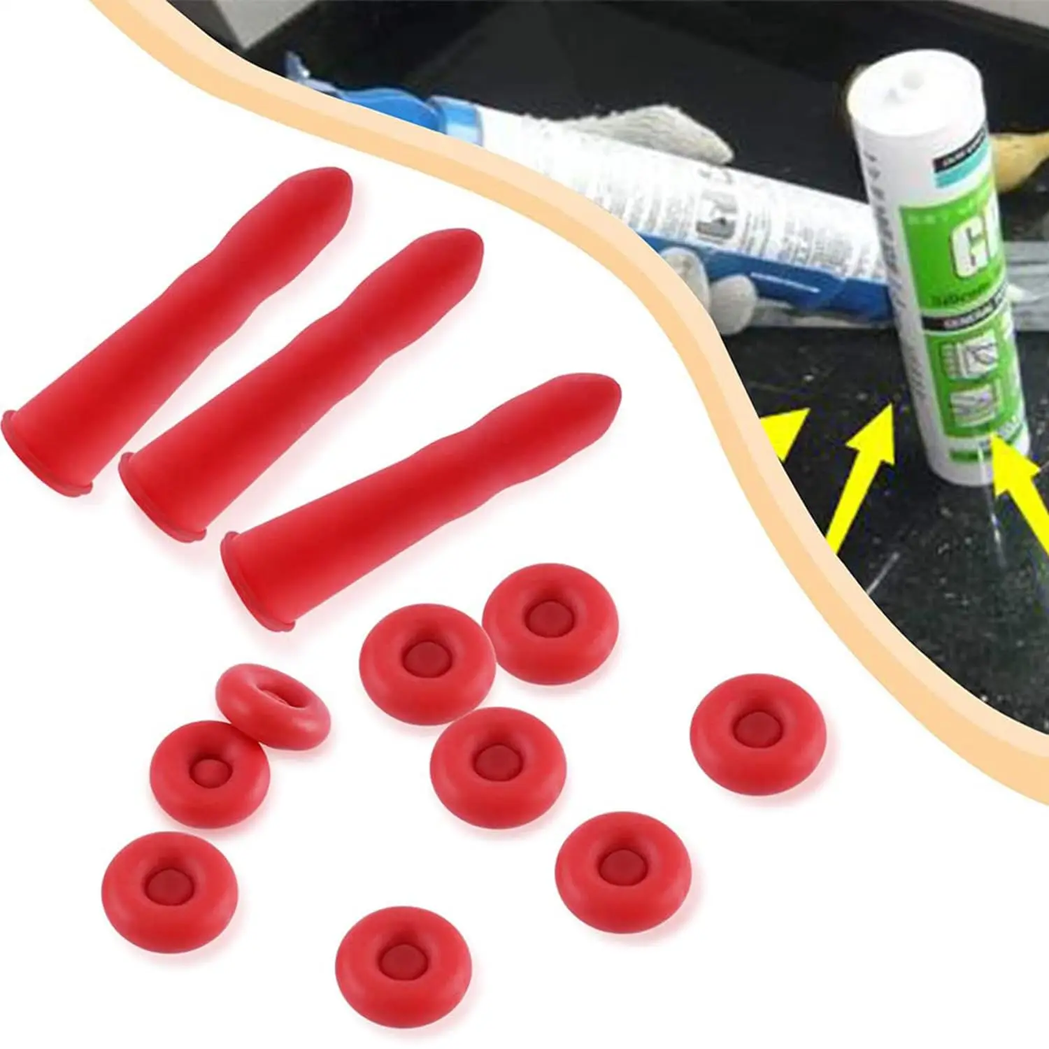 20pcs Caulk Cap Caulk Saving Cap Caulk Sealer Saver Open Caulking Tube For Sealing And Preserving Caps Emulsion Glass