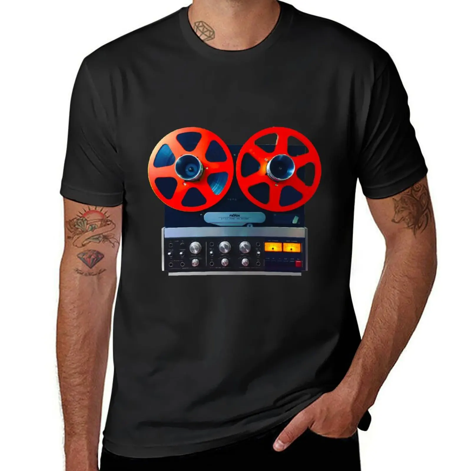 

Vintage reel to reel tape recorder T-Shirt boys whites summer tops blanks customizeds mens t shirt