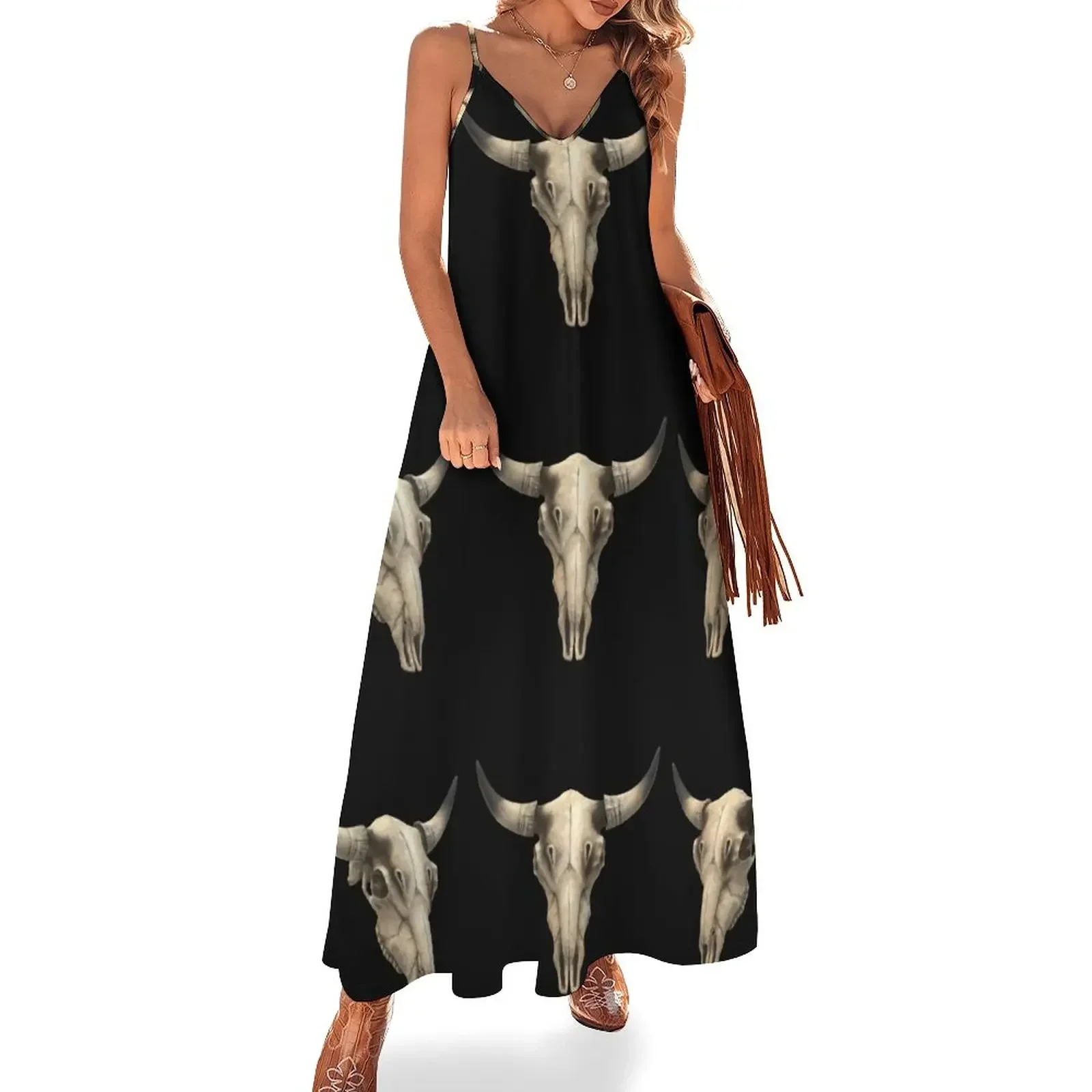 

Cow skull Sleeveless Dress evening dresses luxury 2024 luxury woman party dress women evening dress party dresses women