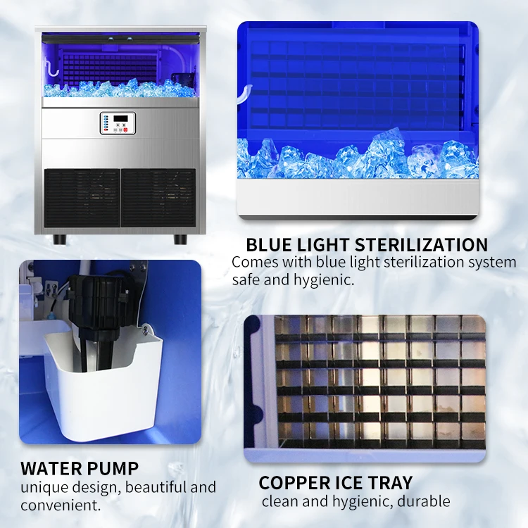 -80 commercial  ice cube maker machine  40kg industrial ice cube making machine