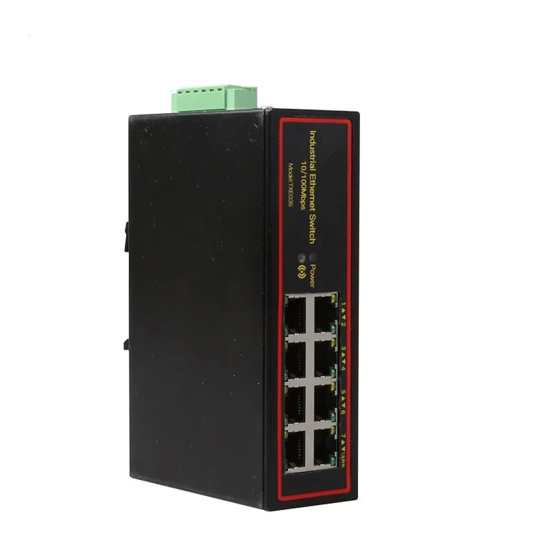 Protokol standar 802.3AF/pada 48 OUT/48V POE switch ,8 port Ethernet industri POE Switch 10/100Mbps