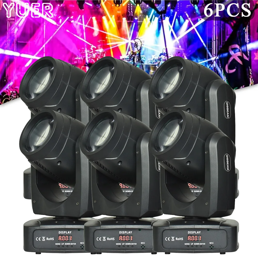 

6PCS 180W LED Beam Effect Spot 7 Gobo Plate 7 Color Plate 6+12 Prism Moving Head Stage Lighting DMX Music Control Party Dj Disco