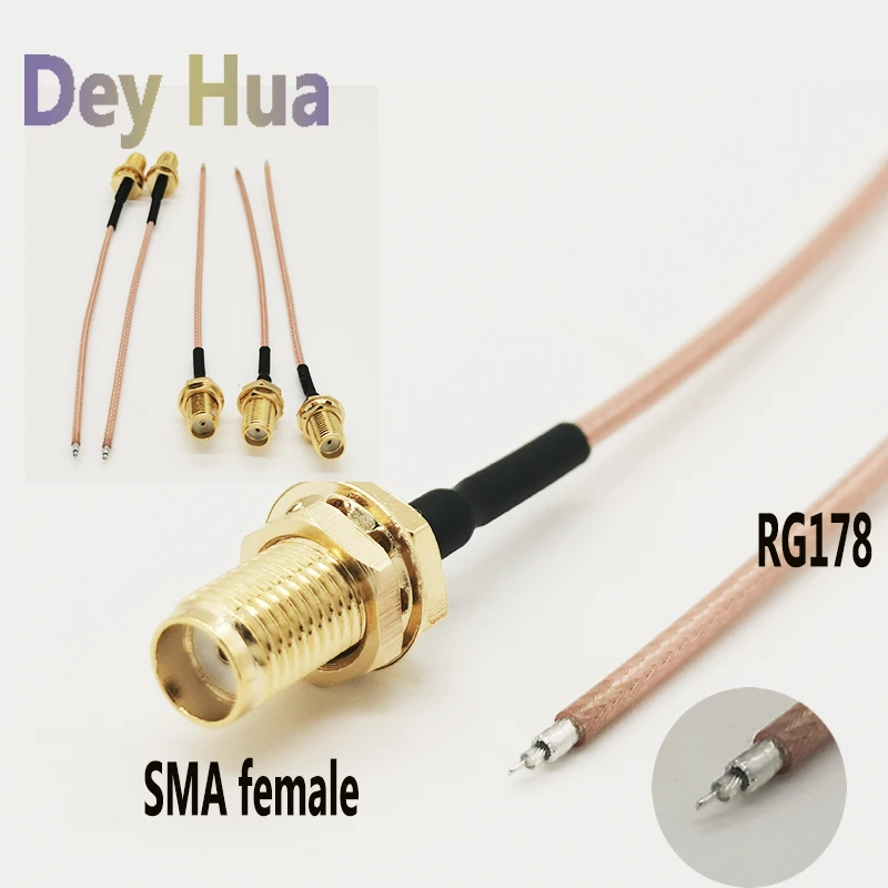 10/100Pcs SMA Male/Female to PCB Solder Pigtail  RG-178 Single End RG178 Cable for WIFI Wireless Router GPS GPRS Wire Connector