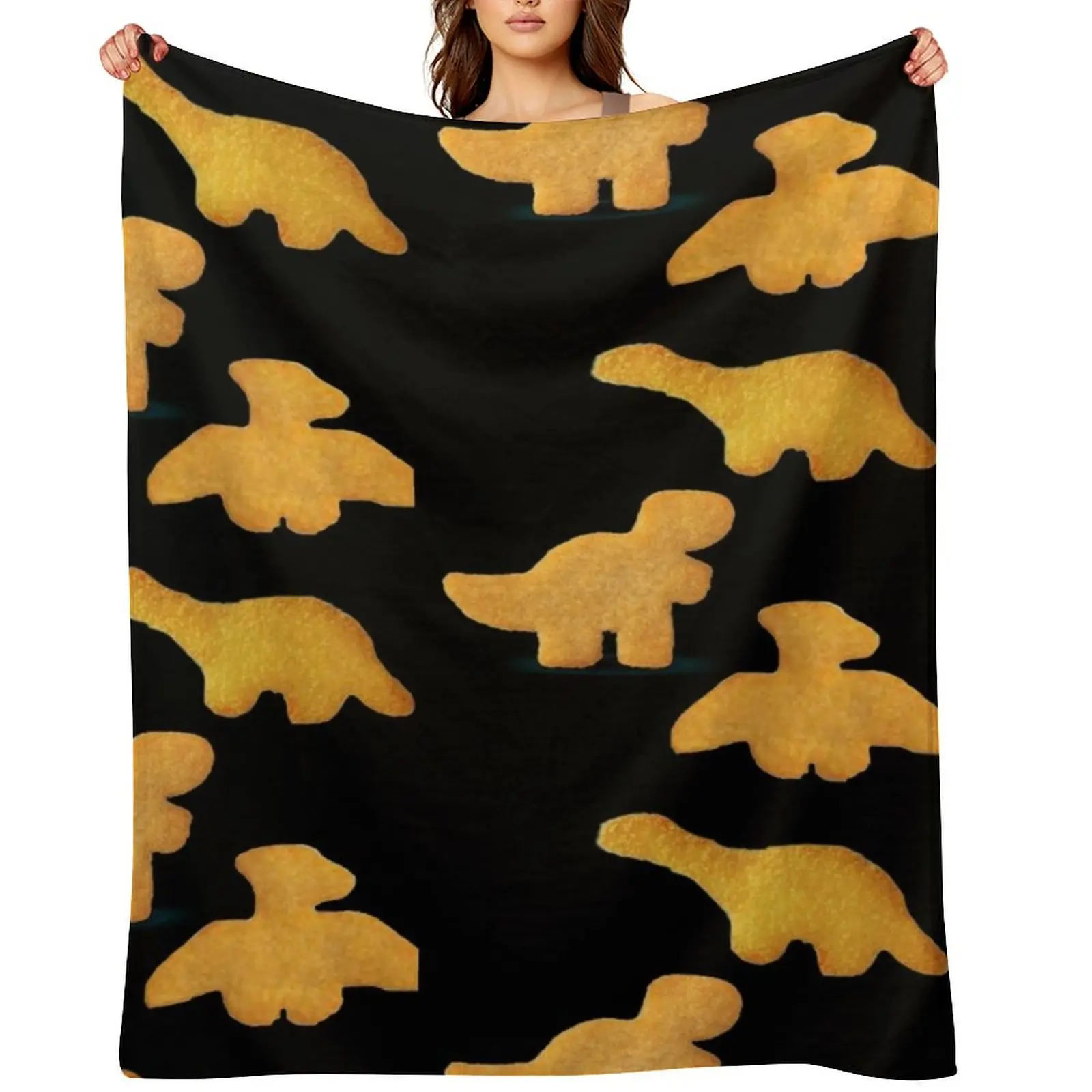 

Dino nuggets Throw Blanket halloween cosplay anime Luxury Brand Baby Blankets