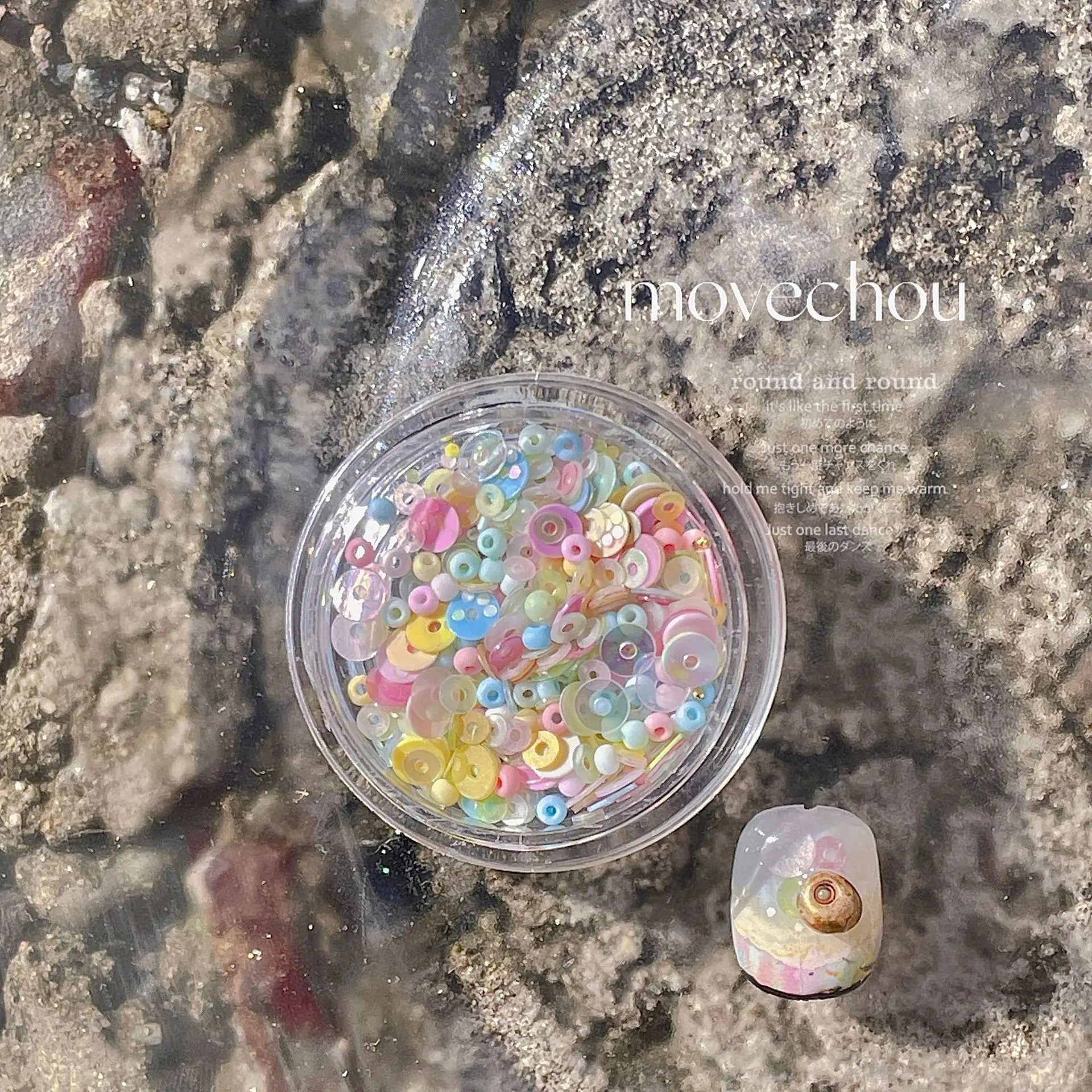 韓国スタイルネイルアートジュエリー三次元ジュエリーカラースパンコール金属片宝石ネイルアートアクセサリー