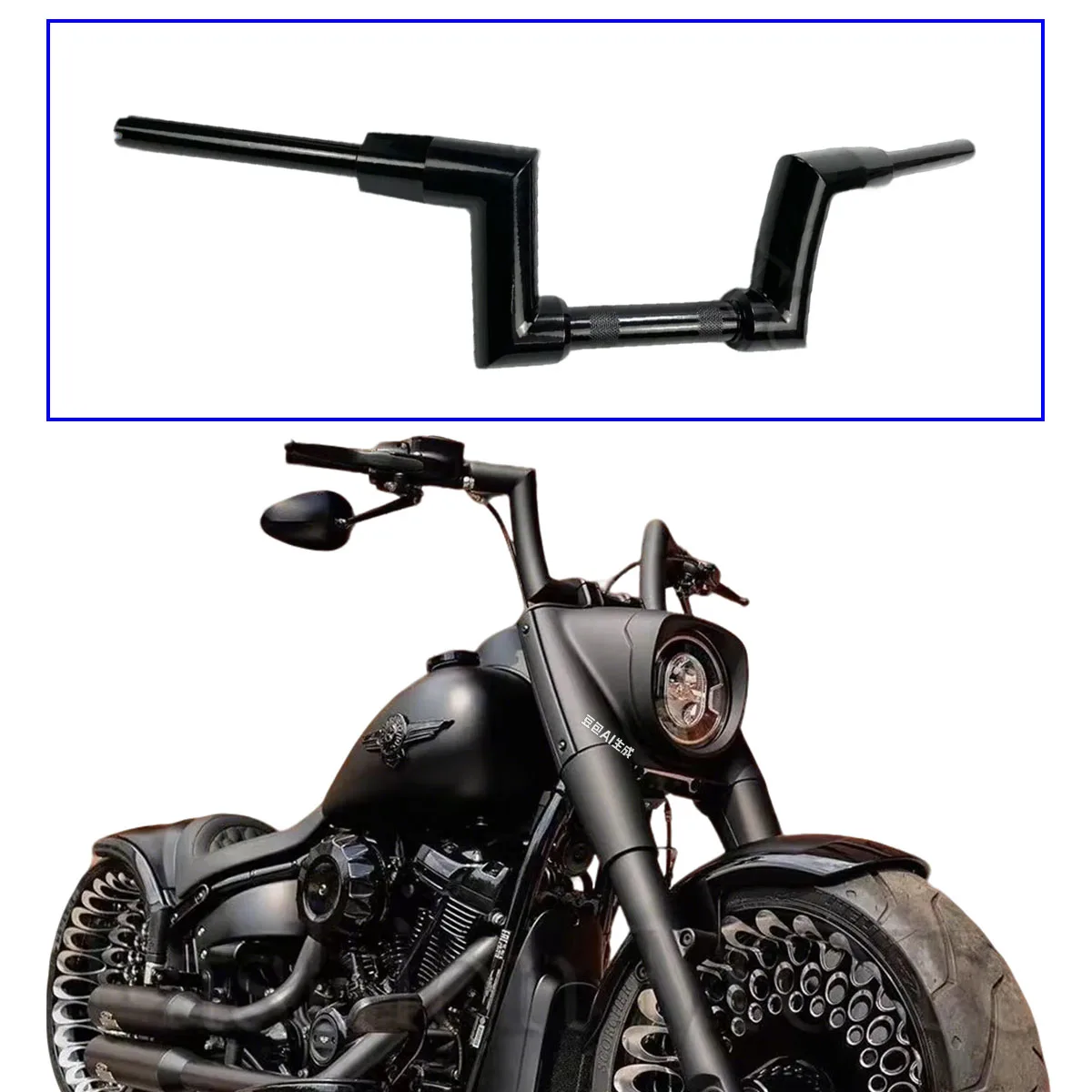 

Motorcycle Handlebar 6" 8" 10" Rise for Harley Fat boy 2007-2023 Breakout 2008-2023 1-1/4 inch Custom