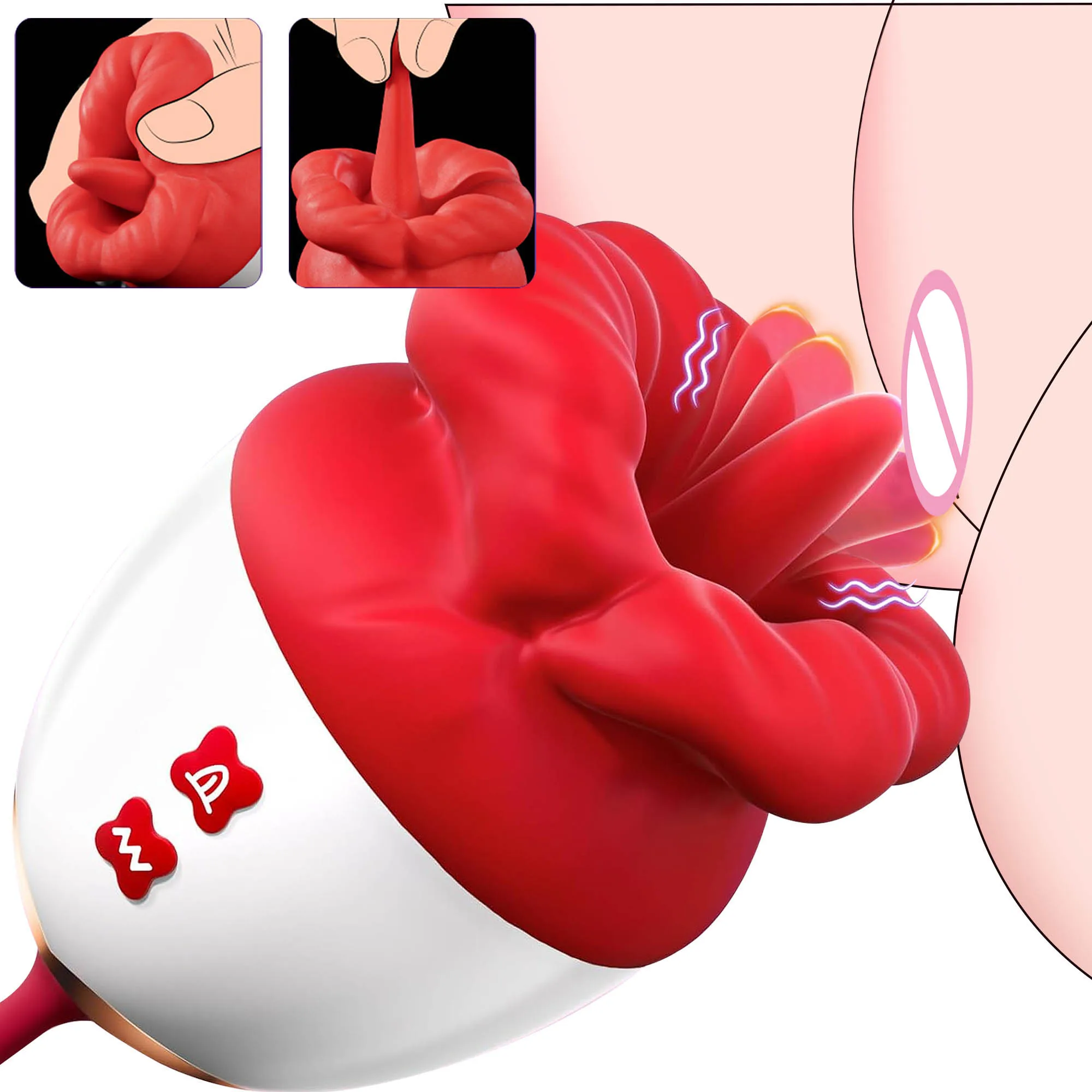 10段階速度調整可能なクリトリス吸引刺激ディルド、乳首・膣・舌なめバイブレーターマッサージ器、オナニーグッズ、男女兼用セックストイ