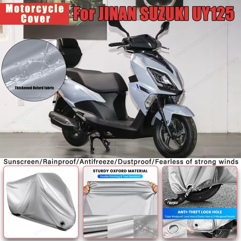 

For JINAN SUZUKI UY125 No Ear Motorcycle Cover - Outdoor Full Body Protection, Waterproof Dustproof Sunscreen Moto Accessories
