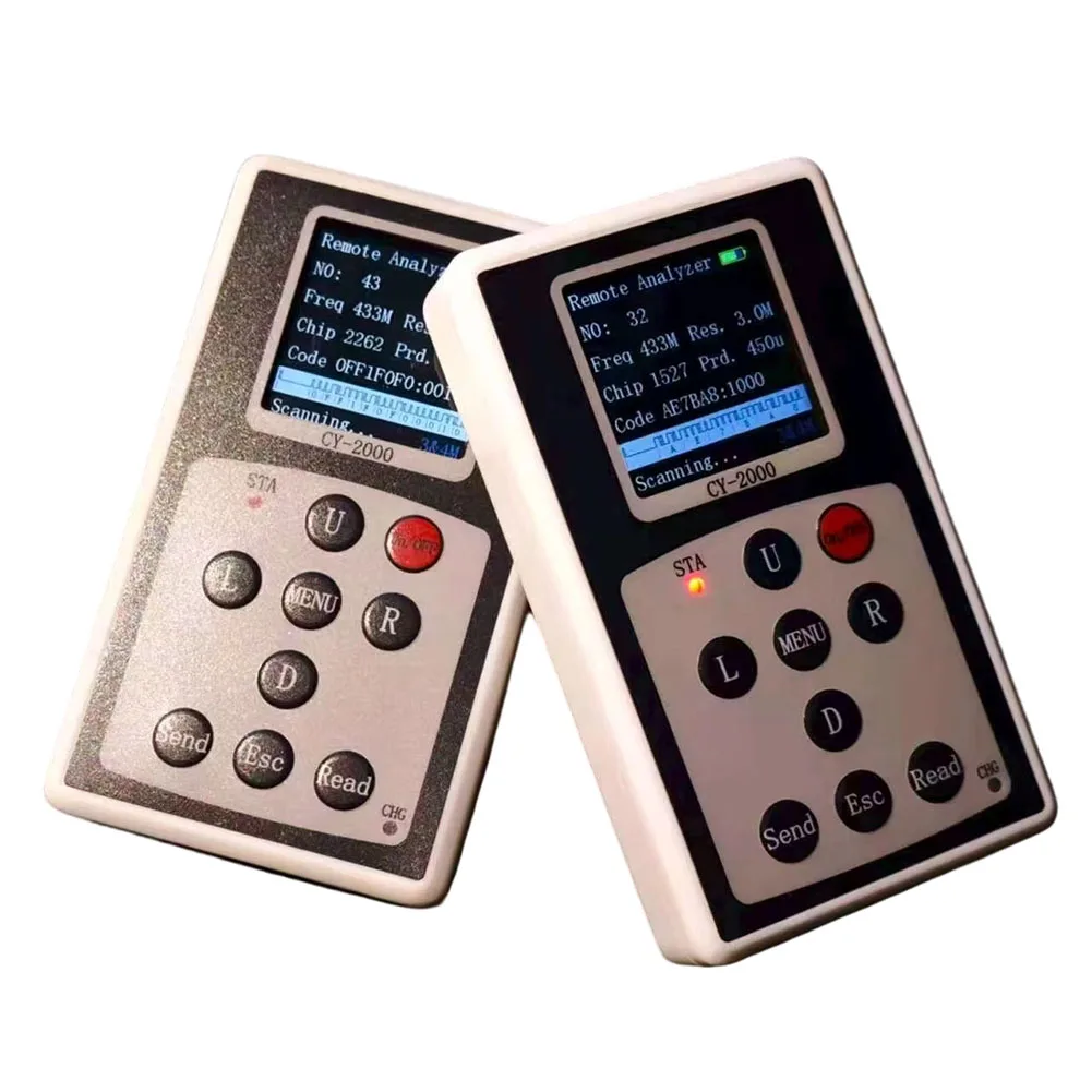 

Двухдиапазонный детектор сигналов дистанционного управления CY-2000 с 315 МГц/433 МГц и обнаружением чипа PT2262 eV1527 и 50 комплектами хранения данных