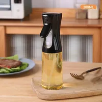 1pc Black/White Kitchen Oil Bottle Cooking Oil Spray 200ml Pneumatic Spray Bottle Fitness Barbecue Spray Oil Dispenser