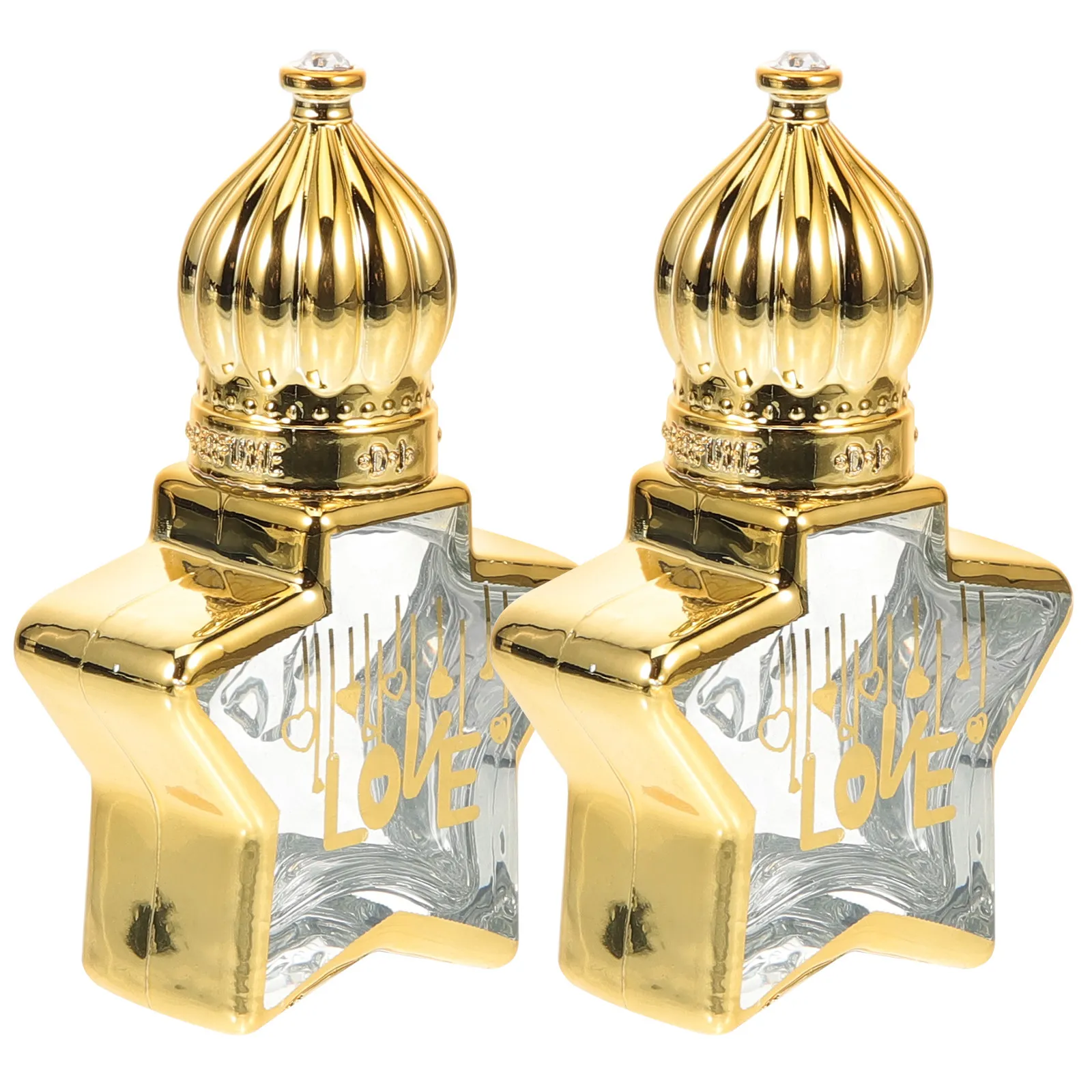 

2Pcs Star Shape Empty Glass Roller Bottles for Essential Oils Perfume Travel Refillable Roll on Bottles Leak Proof Steel Ball