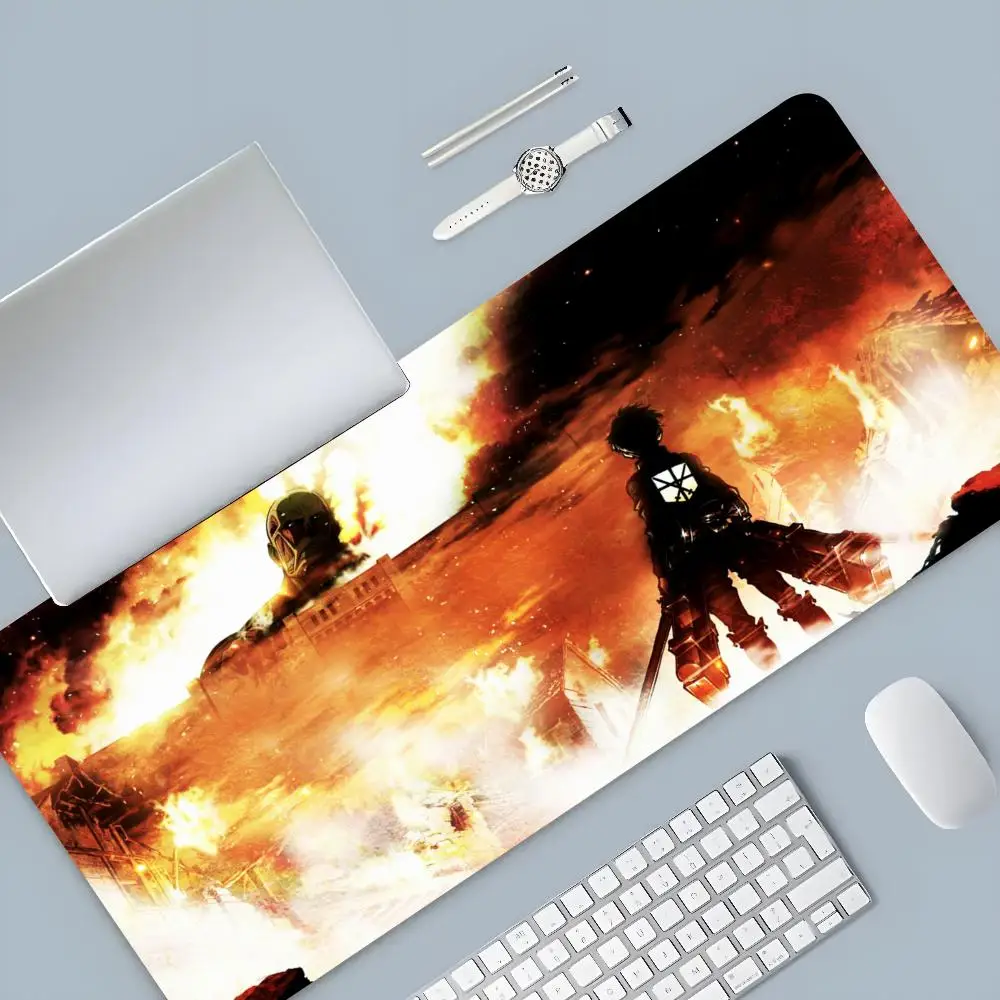 Attack on Titan Mouse Pad Cartoon Lockedge Large Gaming Pad Computer Gamer Keyboard Mouse Mat Desk Mousepad for PC Desk Pad