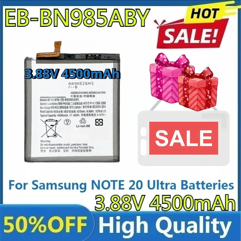 

New EB-BN985ABY For Samsung NOTE 20 Ultra Batteries New High Quality Replaceable 3.88V 4500mAh EB-BN985ABY Battery