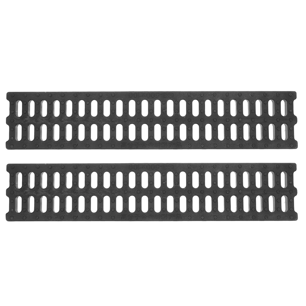 

2pcs Trench Cover Polymer PE Material Drainage Grid Kitchen Bathroom Outdoor City Trench Supply Restaurant Sewer Cover