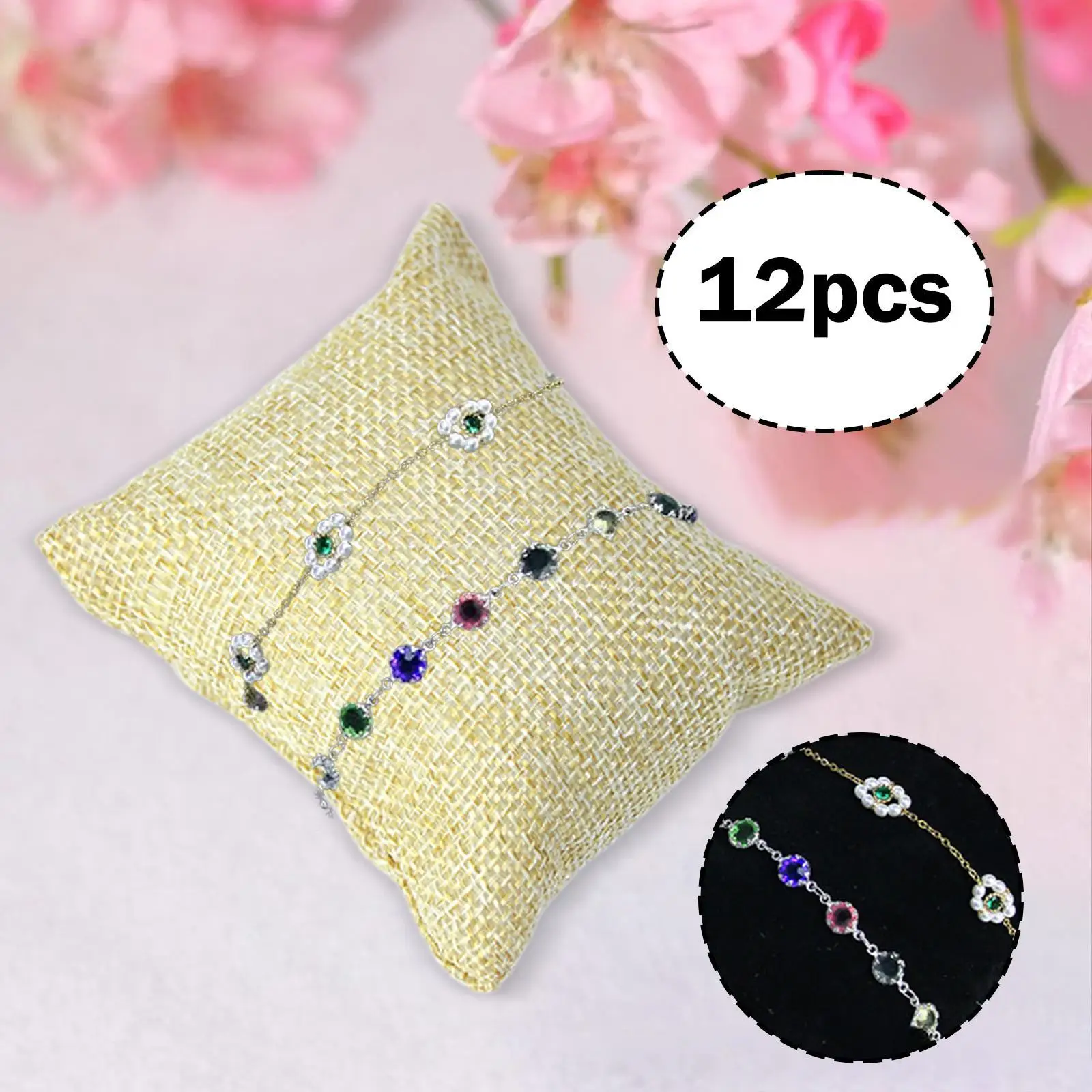 قسط الكتان سوار ووتش وسادة عرض المجوهرات وسادة لاستخدام علبة عرض ووتش #4