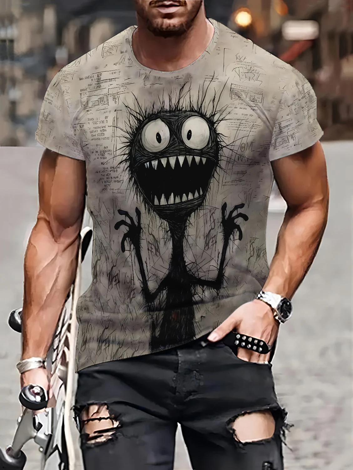 

Funny Scream Devil T-Shirt 3d Print T Shirt Summer Men's Oversized Short Sleeve Tops Tees Men's Designer Clothes