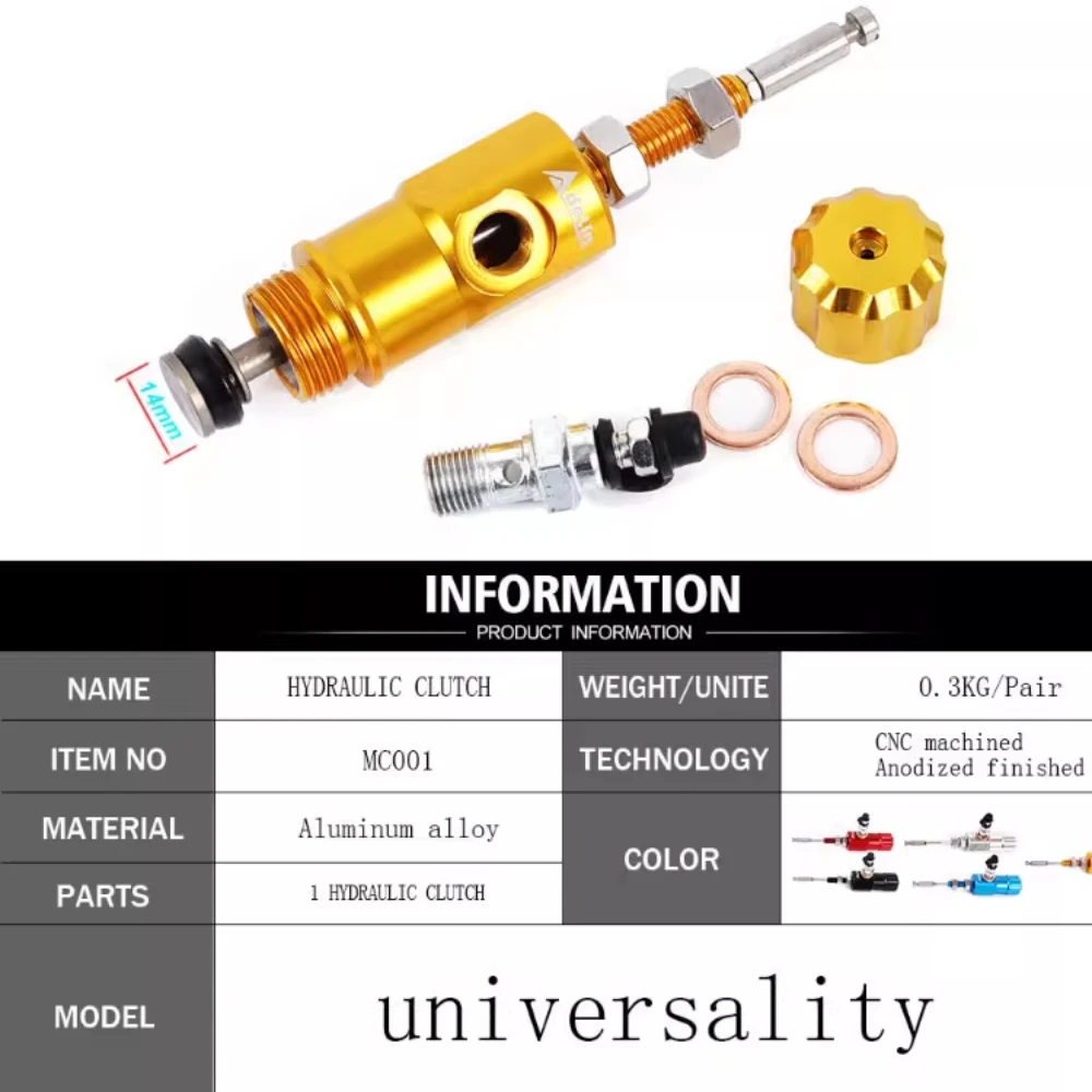 14 x 18mm Adelin Motorcycle 14mm performance hydraulic clutch master cylinder rod system performance transfer pump view 2