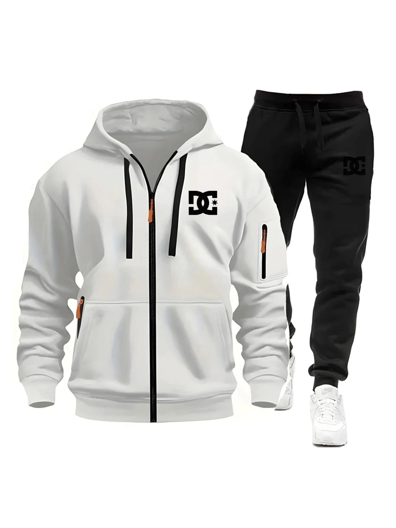 Men's Casual Fashionable Hoodie Set for Autumn Winter Comfortable Personalized Jogging Suit Sport Pants Matching Tracksuit