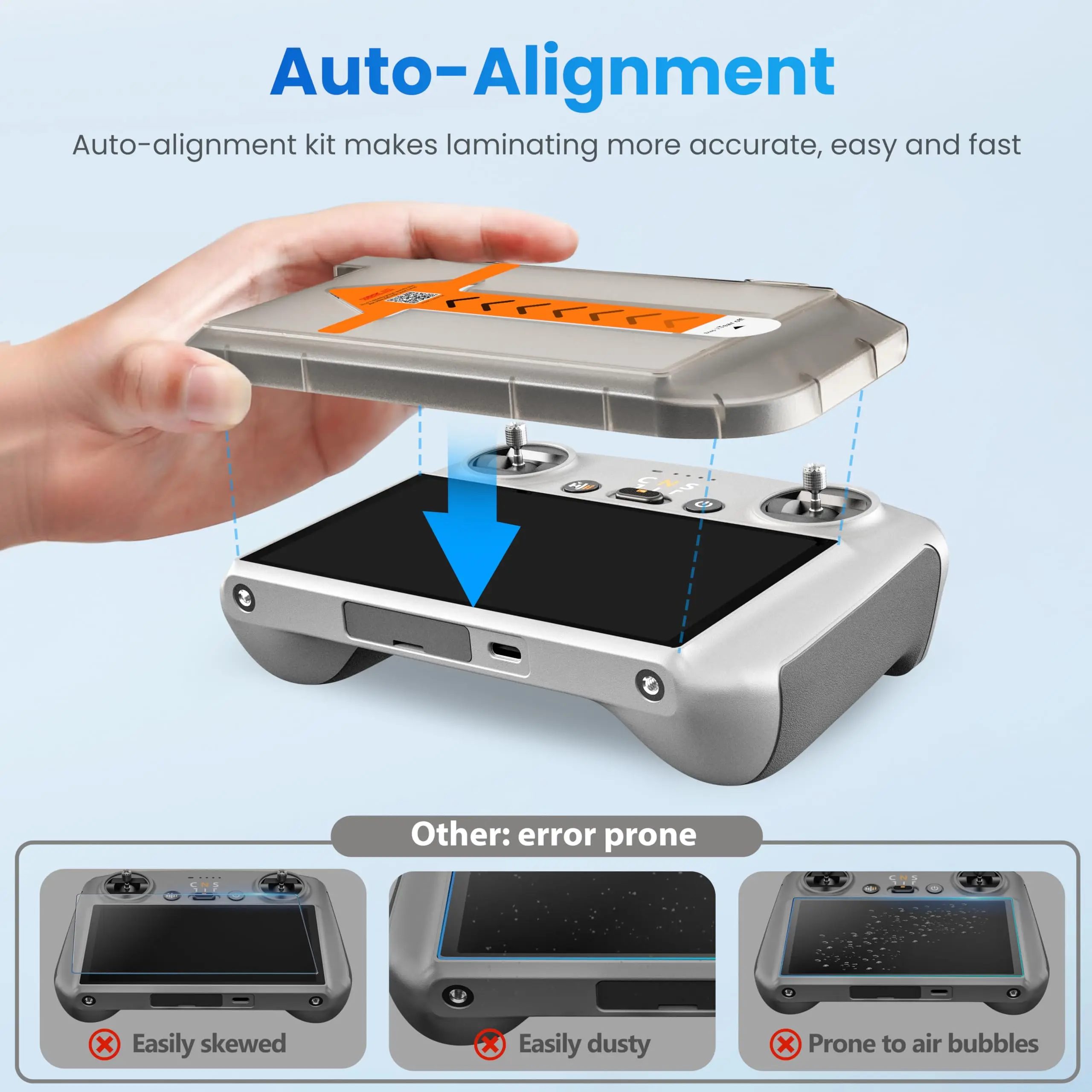 HD Tempered Glass Screen Protector Film for DJI RC/RC 2 Controller with Auto Alignment Kit DJI Mini 5 Pro/Avata 2 Accessories