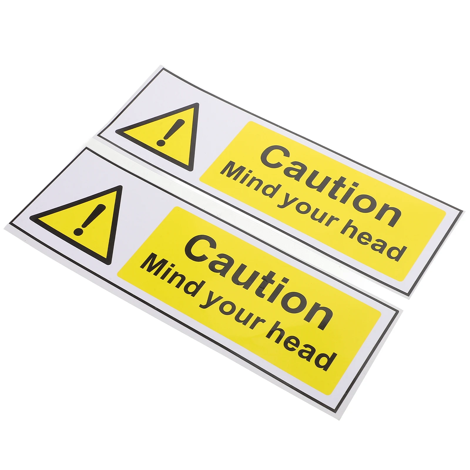 2 Sheets Safety Warning Signs Watch Your Head Stickers PP Material Caution Labels Traffic Safety Signs