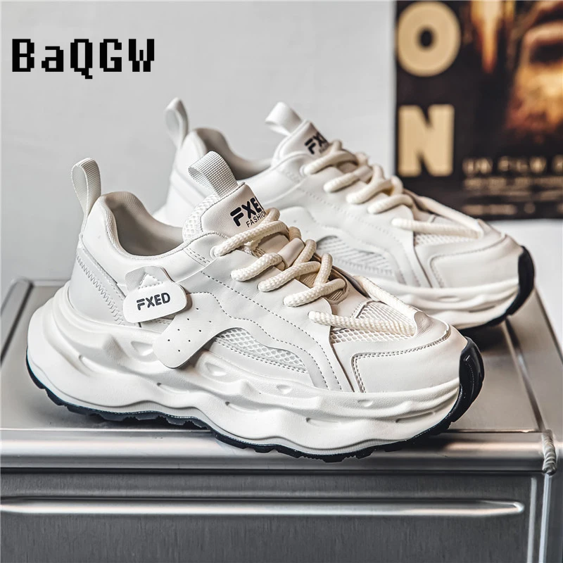 

Fashion Men Shoes Thick Bottom Casual Mesh Breathable Designer Chunky Sneaker for Men Lace Up Sports Running Shoes Men Sneakers