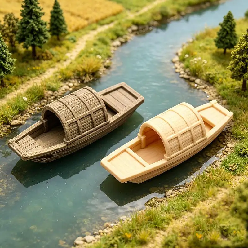 【S】Simulation Floating Mini Boat Model Figurine Micro-landscape For Fish Tank Bonsai Landscaping Fountain Aquarium Decoration
