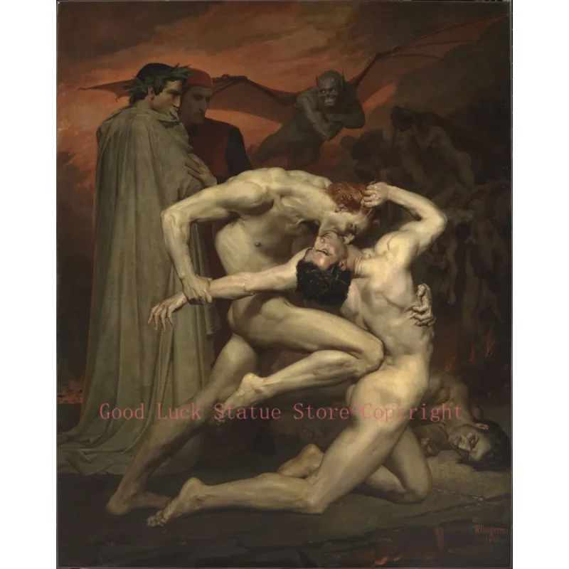 

wholesale Famous oil painting Replica # London Museum Religious ART # william bouguereau dante and virgile painting