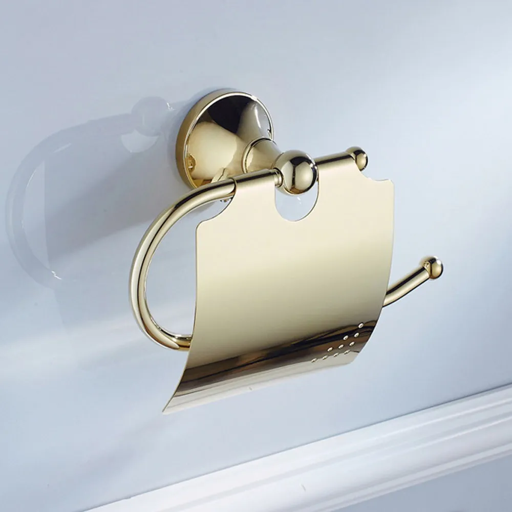 

Аксессуары для ванной комнаты, латунный настенный держатель для рулона туалетной бумаги золотого цвета aba923