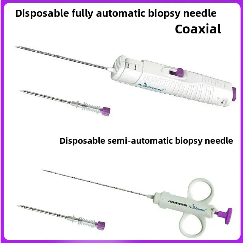 Disposable biopsy needle, Coaxial semi-automatic biopsy needle , Liver kidney spleen breast soft tissue sampling needle