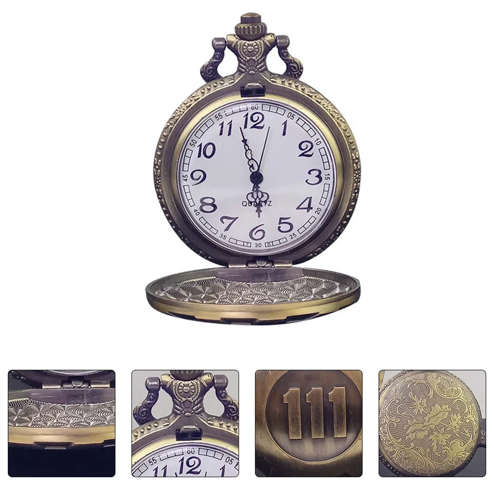 

1 pc Vintage Chain Decoration Watch Necklace Bronze Quartz Chain Watch For Clothes Decoration Birthday Wedding Gift