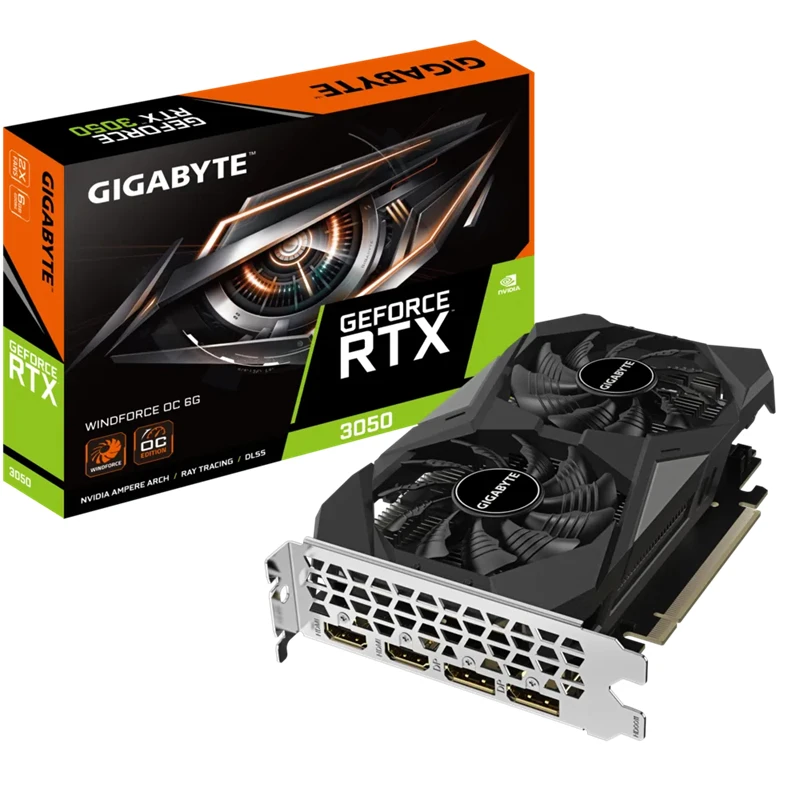 

gigaabyte GeForce RTX 3050 WINDFORCE OC 6G E-sports game design intelligent learning computer discrete graphics card