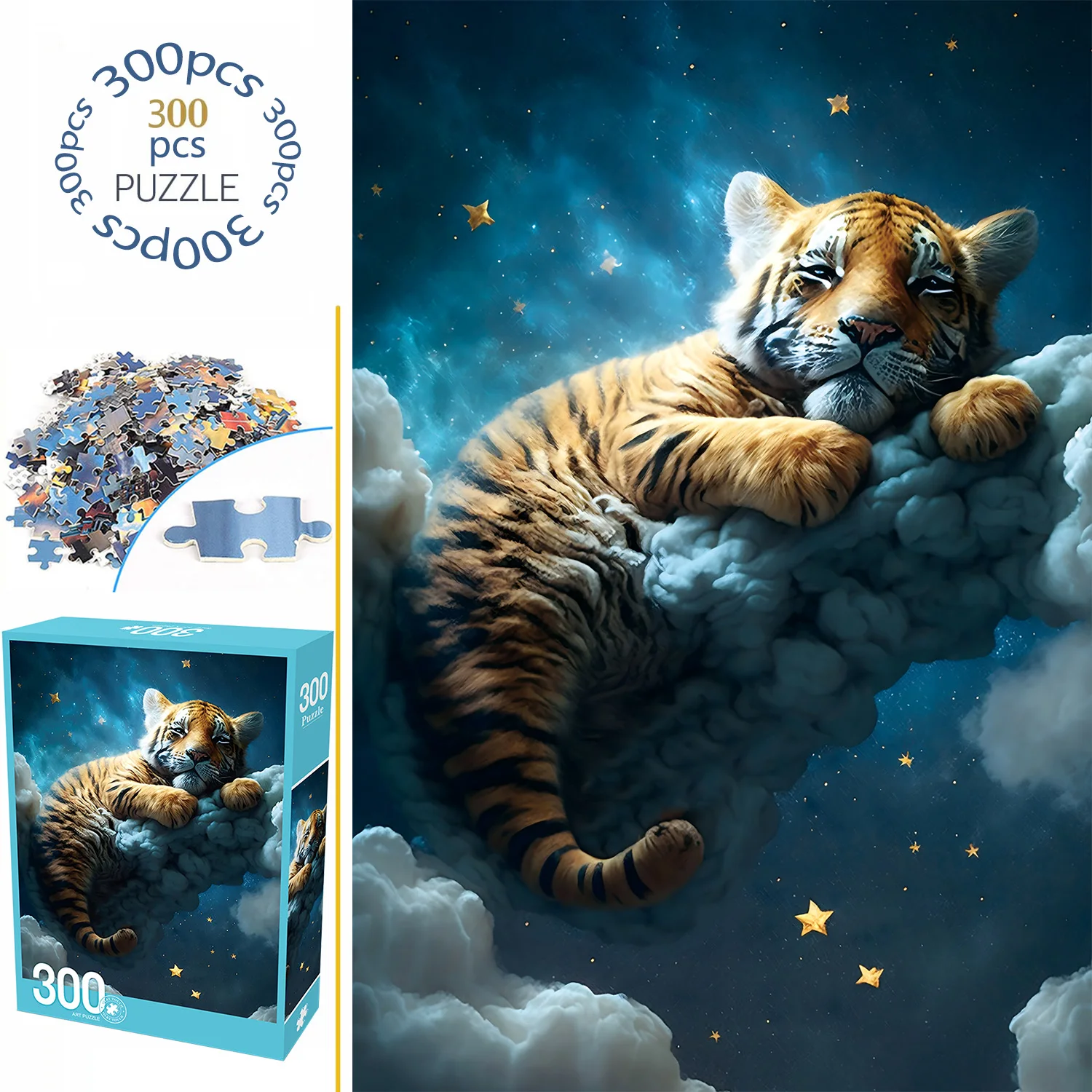 300 pièces Adorable tigre velours matériel sol puzzle pour adultes décor à la maison jeux famille amusant jouets éducatifs pour les enfants