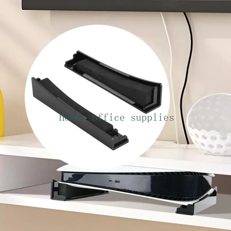 K43B Entertainment Furniture Stand for Horizontal Game Console Positioning, Black Acrylic Desktop Support Pair for Home Gaming