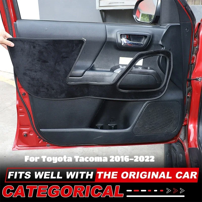 

suitable For Toyota Tacoma 16-22 Velvet Black Car Door Anti-Dirt Mat Anti-Slip Mat Decorative Sticker Interior Car Accessories