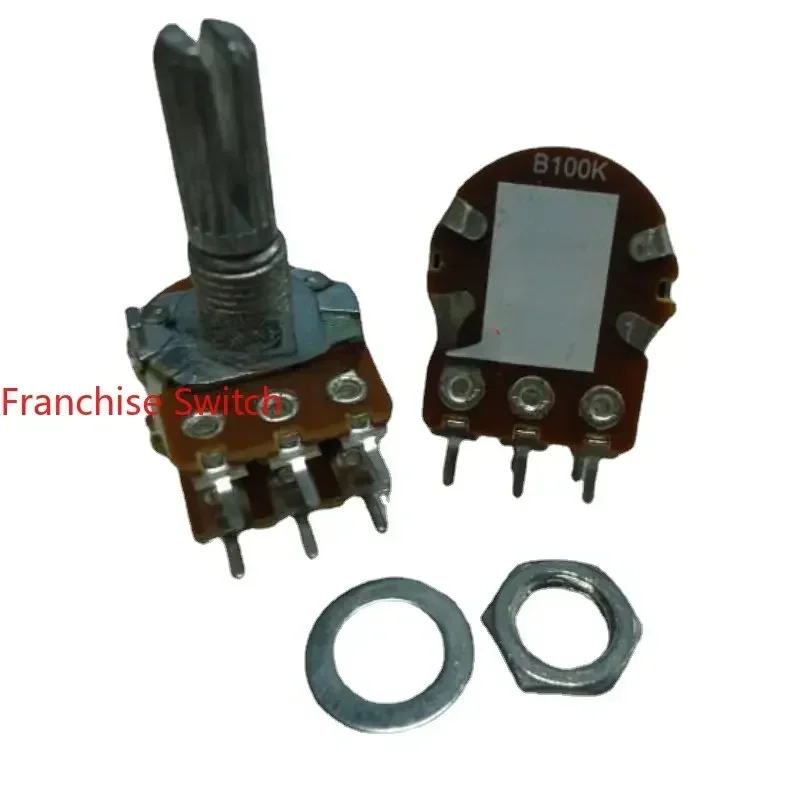 

10 шт. потенциометров WH148 типа Double B100K с регулировкой громкости, долговечные, 15000 циклов, 20 мм, шлицевой вал