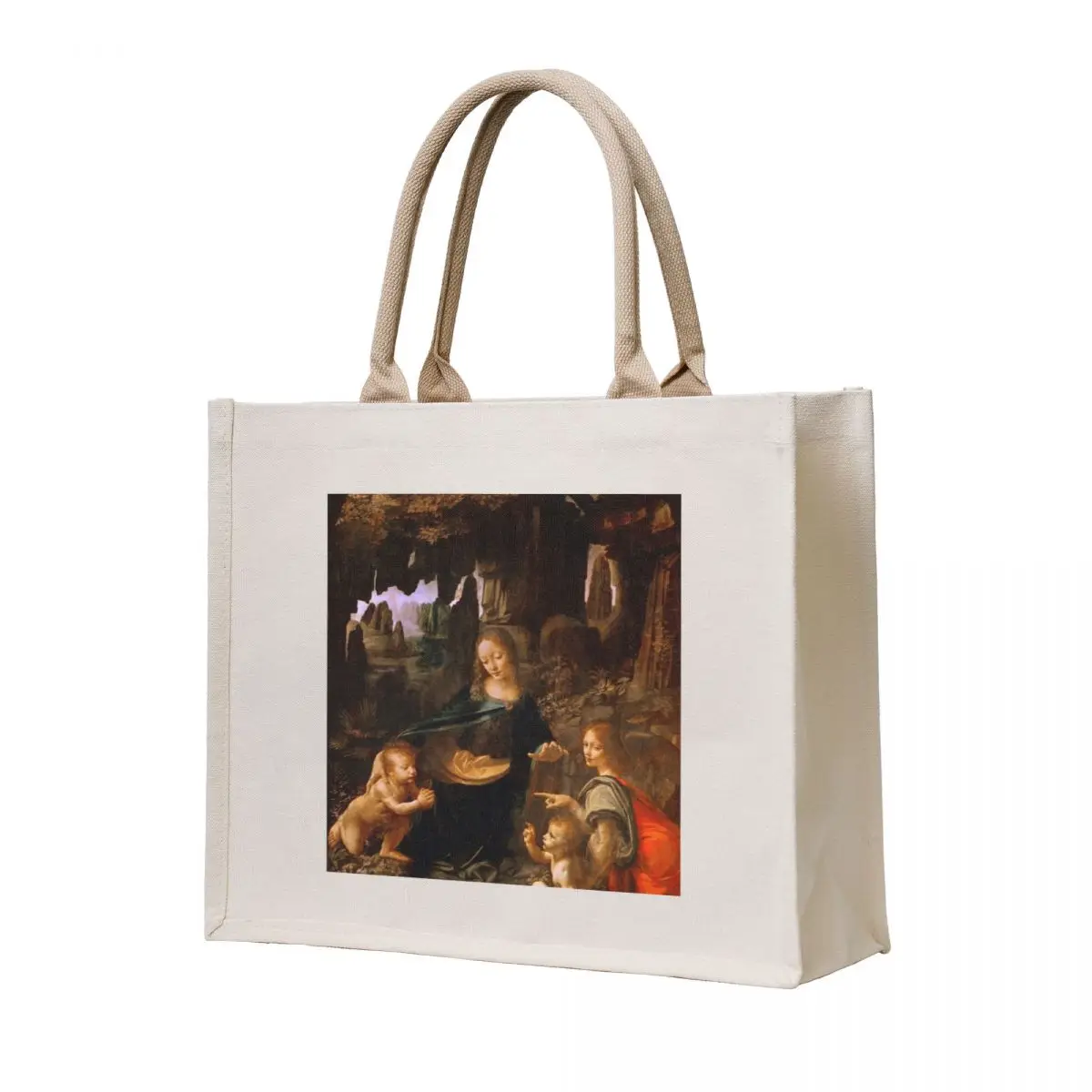 

Leonardo da Vinci The Virgin of the Rocks (Louvre) Tote Bag Big bag women shopper bags for women tote bag women