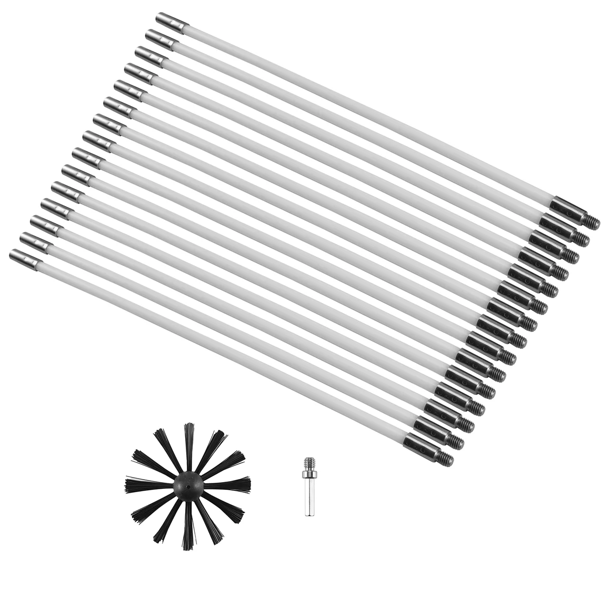 

17Pcs Chimney Brush Set Household Industrial Chimney Boiler Brush Dryer Cleaning Tool Fireplace Clean Kit