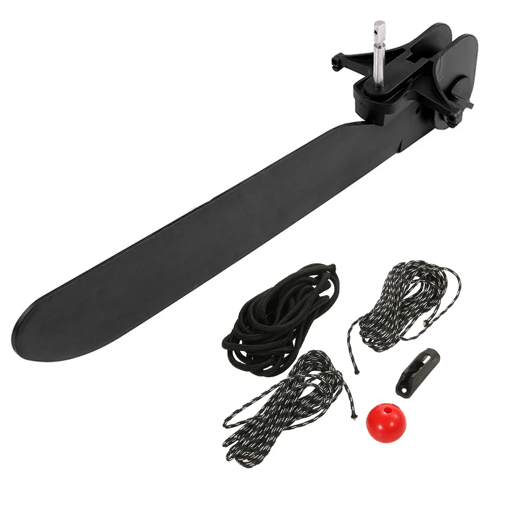 6pcs 51x7.5cm Kayak Tail Canoe Rudder Direction Foot Control Steer Tool Kit Nylon Boat Kayak Accessories Rope Rudder Ball Buckle