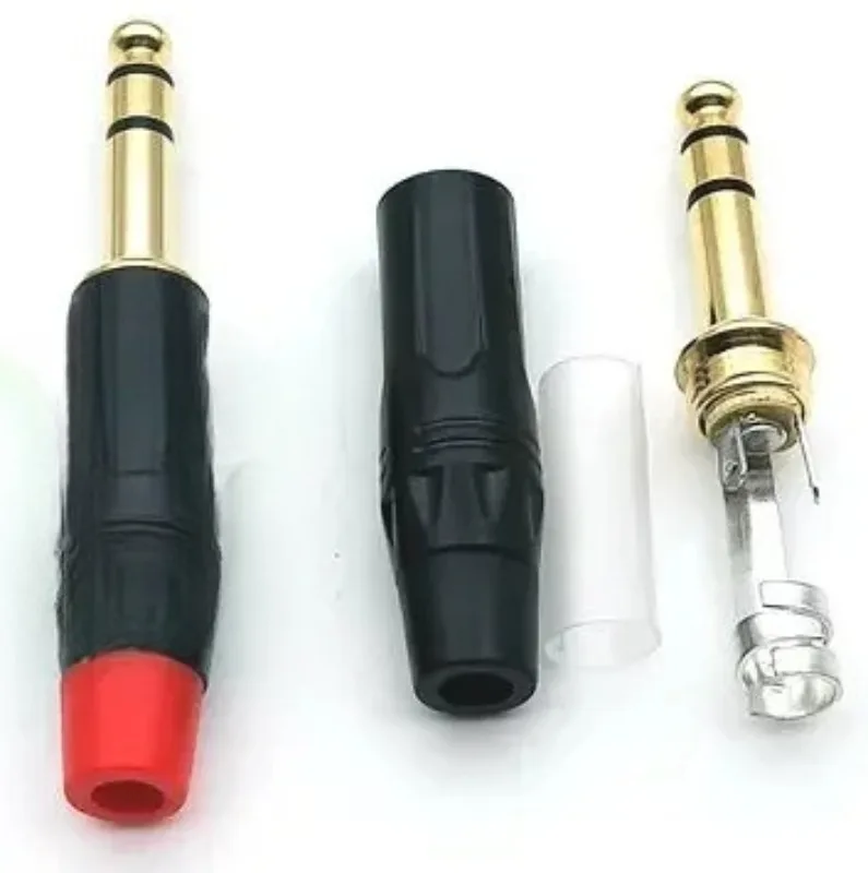 80Pcs/100PCS 6.3Mm BRASS 6.35Mm  Stereo Plug Audio Connector Welding Adapter